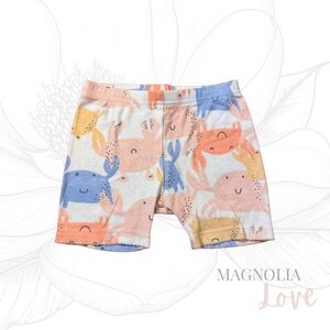 🦀 Carter’s Colorful Crab Print Baby Pajama Shorts 2T